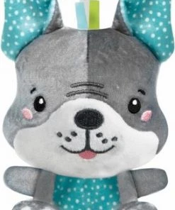 Clementoni Rammelaar Hond Junior 25 Cm Pluche Grijs/blauw