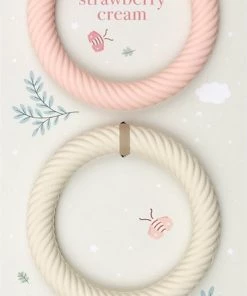 Siliconen Bijtring Set Van 2: Classic - Strawberry Cream | A Little Lovely Company -grijp-bijtspeelgoed Verkoop 369x840 1