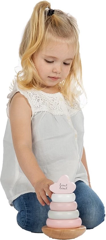 Label Label Wooden Stacking Rings Pink Roze 8 Label Label Wooden Stacking Rings Pink Roze - Afbeelding 8