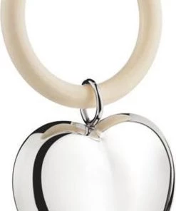 Zilverstad - Rammelaar Hart Aan Ring - Zwaar Verzilverd (B90)