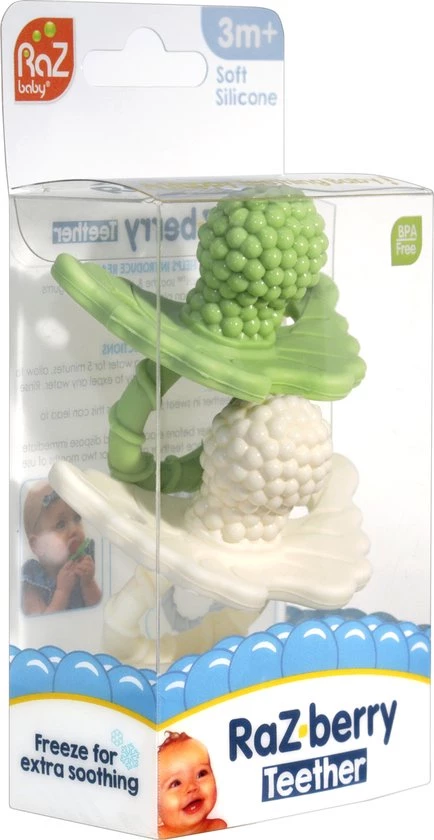 RaZbaby RaZberry - Bijtspeentje - Groen - Wit - 2 Stuks 4 RaZbaby RaZberry - Bijtspeentje - Groen - Wit - 2 Stuks - Afbeelding 4
