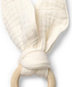 Elodie Houten Baby Bijtring Vanilla White