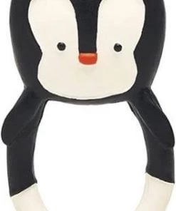 Lanco Toys Lanco Rubberen Bijtring - Nui The Pinguin - Zwart - Wit