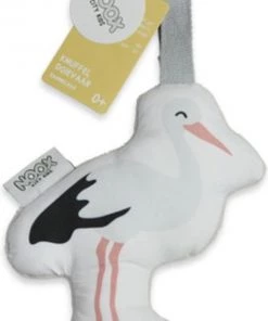 NOOX City Kids Soft Toy Ooievaar - Soft Babytoy - Met Rateltje En Knisper