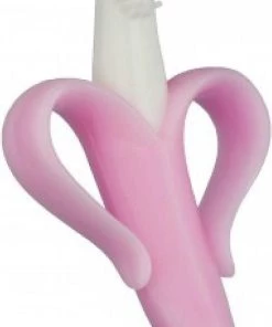 Baby Banana - Babytandenborstel/bijtspeeltje Roze - Baby Tandenborstel - Bij Doorkomende Tandjes - Tandvlees Massage - Babytandenborstel - Peuter Tandenborstel