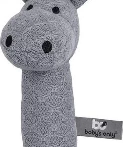 Baby's Only Gebreide Baby Rammelaar Nijlpaard - Grijs - Baby Cadeau