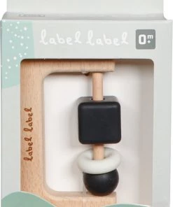 Label Label Zwart/Wit Hout & Silicone Bijtring LLST-15140 -grijp-bijtspeelgoed Verkoop 514x840 1