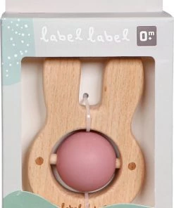 Label Label Konijn Roze Hout & Silicone Bijtspeeltje LLST-15256 -grijp-bijtspeelgoed Verkoop 516x840 3