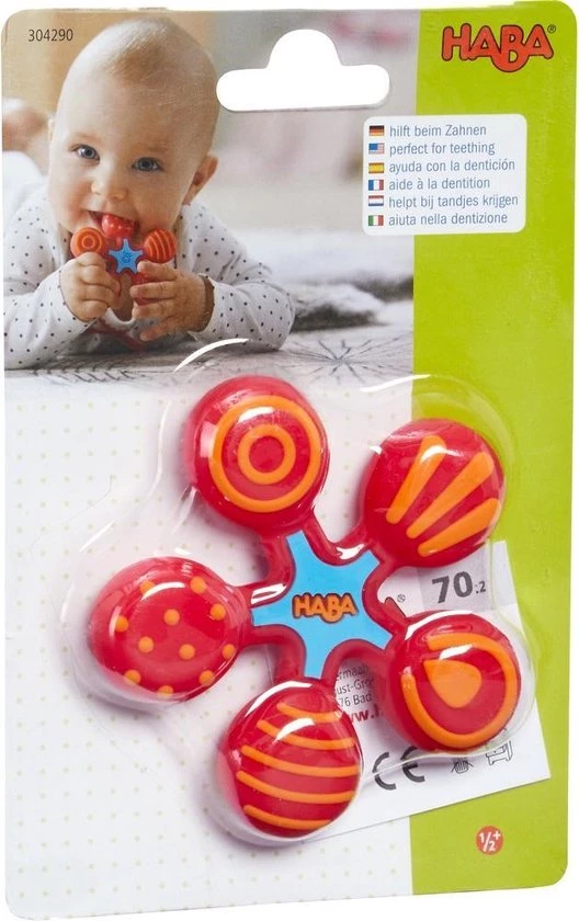 Bijtspeeltje Ster Rood - HABA 3 Bijtspeeltje Ster Rood - HABA - Afbeelding 3