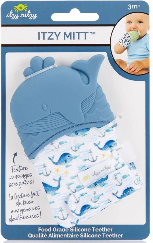 ITZY RITZY Itzy Mitt™ - Blauw Walvis Bijthandschoen 3 ITZY RITZY Itzy Mitt™ - Blauw Walvis Bijthandschoen - Afbeelding 3