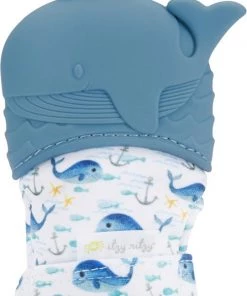 ITZY RITZY Itzy Mitt™ - Blauw Walvis Bijthandschoen
