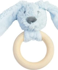Happy Horse Konijn Richie Houten Bijtring - Blauw - Baby Cadeau
