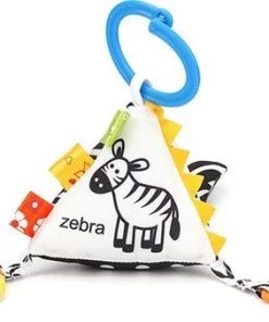 Louas Loua's Favorites Baby Knijp En Bijt Speelgoed Driehoek Activiteiten Speelgoed Zwart Wit Geblokt, Babyspeelgoed, Babyspeelgoed 6 Maanden, Kinderwagen Knuffels