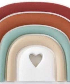 Merkloos Siliconen Bijtring Regenboog Bruin - Bijtspeeltje - Bijtfiguur - Bijtspeelgoed