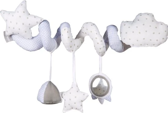 Roba Boxspiraal Little Cloud Blue 25 X 9 Cm Katoen Blauw/wit 1 Roba Boxspiraal Little Cloud Blue 25 X 9 Cm Katoen Blauw/wit