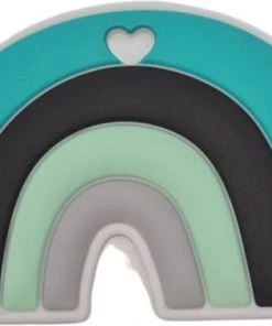Merkloos Regenboog - Baby Speelgoed - Silicone - Bijtring - Bijtspeeltje - Groen