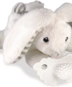 RaZbaby RaZbuddy Speenknuffel Konijn + RaZberry Bijtspeentje Wit