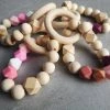 Little May Baby&Kind Baby Bijtring | Purple | Met Houten En Siliconen Kralen | Speelgoed