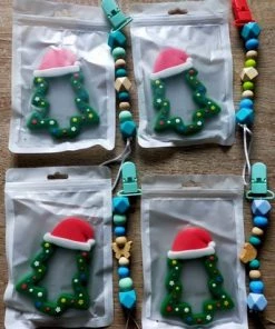 Zo Lief89. Zo Lief89 | Bijtketting | Bijtring Siliconen | Baby Speelgoed | Bijtring | Speelgoed | Kerst | Kerstboom |