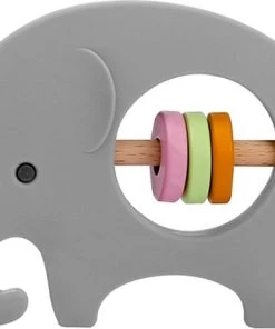 Femur® - Bijtring - Bijtspeeltje - Olifant - Bijtspeelgoed - Babyspeelgoed - Baby Rammelaar - Zwangerschap - Kraamcadeau - Cadeau Voor De Baby - Grijs