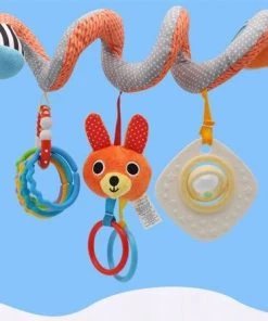 MOONBIFFY Kinderwagen Opknoping Rammelaars-ledikant Rammelaars- Oranje/grijs Mobil Speelgoed