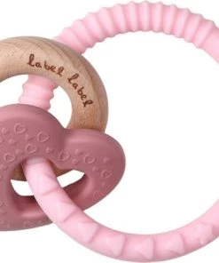Label Label Hart Roze Silicone Bijtring LLST-15157 -grijp-bijtspeelgoed Verkoop 550x447