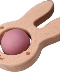 Label Label Konijn Roze Hout & Silicone Bijtspeeltje LLST-15256 -grijp-bijtspeelgoed Verkoop 550x448 1