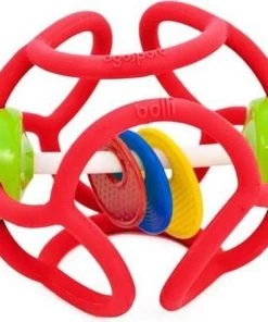 OgoBolli Rode Rammelaar | 10 Cm | Speelgoed Voor Baby