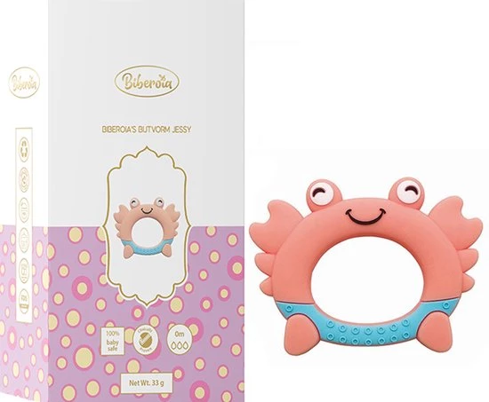 Biberoia® Bijtring - Krab - Koelbijtring - Bijtring - Bijtspeelgoed - Babyspeelgoed - Badspeelgoed - Peach 1 Biberoia® Bijtring - Krab - Koelbijtring - Bijtring - Bijtspeelgoed - Babyspeelgoed - Badspeelgoed - Peach