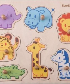 Everearth Vorm Puzzel Dieren Safari Multicolor 7 Delig