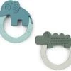 Done By Deer Bijtring Deer Friends Green/Blue 2-Pack