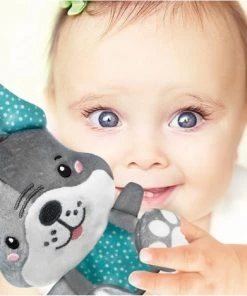 Clementoni Rammelaar Hond Junior 25 Cm Pluche Grijs/blauw -grijp-bijtspeelgoed Verkoop 550x468 1