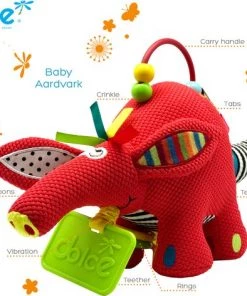 Dolce Activiteitsknuffel - One Size - Baby Aardvark -grijp-bijtspeelgoed Verkoop 550x472