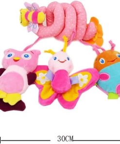 Sozzy Baby Speelgoed/ Baby Kinderwagen Speelgoed Spiraal /black Friday/ Speelgoed/schoencadeautjes Sinterklaas/ Autostoelspeeltje / Boxspiraal / Activiteitenspiraal / Kerst Cadeau/ Sinterklaas/Rammelaar/ Wagenspanner/ Uiltje Vlinder Roze -grijp-bijtspeelgoed Verkoop 550x475 2