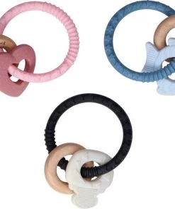 Label Label Hart Roze Silicone Bijtring LLST-15157 -grijp-bijtspeelgoed Verkoop 550x485 1