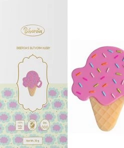 Biberoia® Bijtring Ijsje - Baby - Koelbijtring - Bijtring - Bijtspeelgoed - Babyspeelgoed - Badspeelgoed - Aardbei