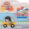 Everearth Vormenpuzzel Voertuigen Junior Hout 3 Stukjes