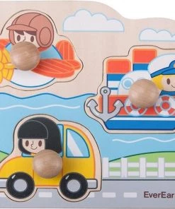 Everearth Vormenpuzzel Voertuigen Junior Hout 3 Stukjes