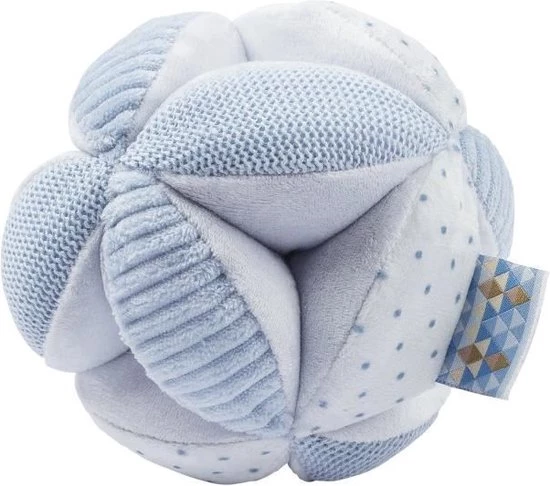 Nattou Bal Lapidou - Activiteiten Knuffel - 14 X 14 Cm - Blauw 2 Nattou Bal Lapidou - Activiteiten Knuffel - 14 X 14 Cm - Blauw - Afbeelding 2