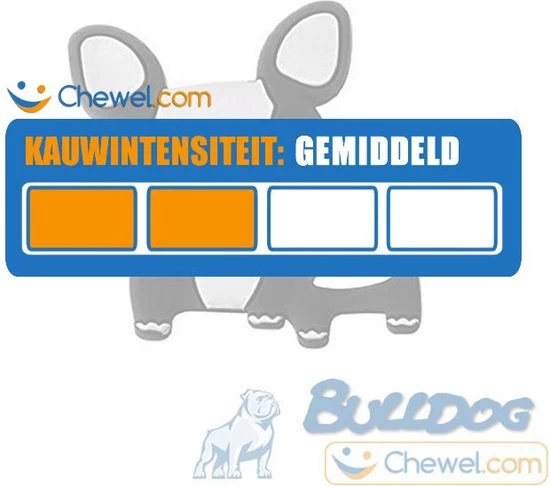 Bijtketting Hond | Cartoon Bulldog | Zwart & Wit | Chewel ® 2 Bijtketting Hond | Cartoon Bulldog | Zwart & Wit | Chewel ® - Afbeelding 2