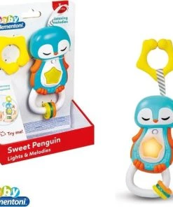 AAFlex Baby - Pinguin - Clementoni - Sweet Penguin - 15 Cm - Interactief - Licht En Melodie - Rammelaar - Pinguïn - Box - Geluid - Melodieën - Light & Melodies - Clemmy