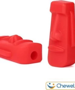 Pennendop Potlooddop Kauwdop Bijtdop | Gezicht | Paaseiland | Diverse Kleuren | Lichtblauw | Chewel ® -grijp-bijtspeelgoed Verkoop 550x496