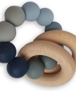 Chewies & More Basic Rattle Bijtring Blue 0m+