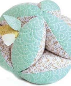 Dou Dou Et Compagnie DOUDOU ET COMPAGNIE Suikerkonijntje - Grijpende Bal Met Rammelaar - Wit, Roze, Turquoise Willekeurige Kleur