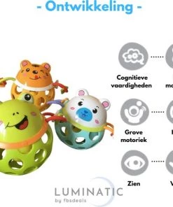 Baby Rammelaar - Oball - Baby Bal - Bal Rammelaar - Dieren Rammelaar - Speelgoed Rammelaar - Ontwikkeling En Educatief Speelgoed - Speelgoed 3 Jaar - Dieren Speelgoed Kinderen | Luminatic® | Groen -grijp-bijtspeelgoed Verkoop 550x522 10
