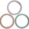 Mushie - Set Van 3 Siliconen Bijtring Armbanden - Bijtringen - Linen-Peony-PalePink