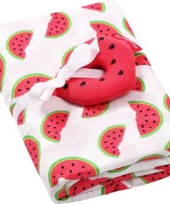 BabyOno Inbakerdoek Bamboemousselline Met Rammelaar In Geschenkdoos