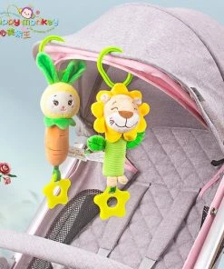 Happy Monkey BBSky Kinderwagen Rammelaar/ Speelgoed/ Speeltjes/ Kerstcadeau Voor Baby/Cartoon Pluche Dier Rammelaar Bel Wandelwagen Baby Winkelwagen Opknoping Windgong Muzikale Hand Shaker Speelgoed / Konijntje -grijp-bijtspeelgoed Verkoop 550x529 6