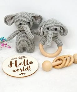 Merkloos Speelgoed Voor De Baby's - Rammelaar - Olifant - Grijpring - Donkergrijs -grijp-bijtspeelgoed Verkoop 550x531 1