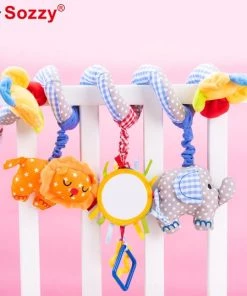 Jollybaby Baby Speelgoed/ Baby Kinderwagen Speelgoed Spiraal /black Friday/ Speelgoed/v Autostoelspeeltje / Boxspiraal / Activiteitenspiraal / Kerst Cadeau/ Sinterklaas/Rammelaar/ Wagenspanner/ Elephant Lion Checked